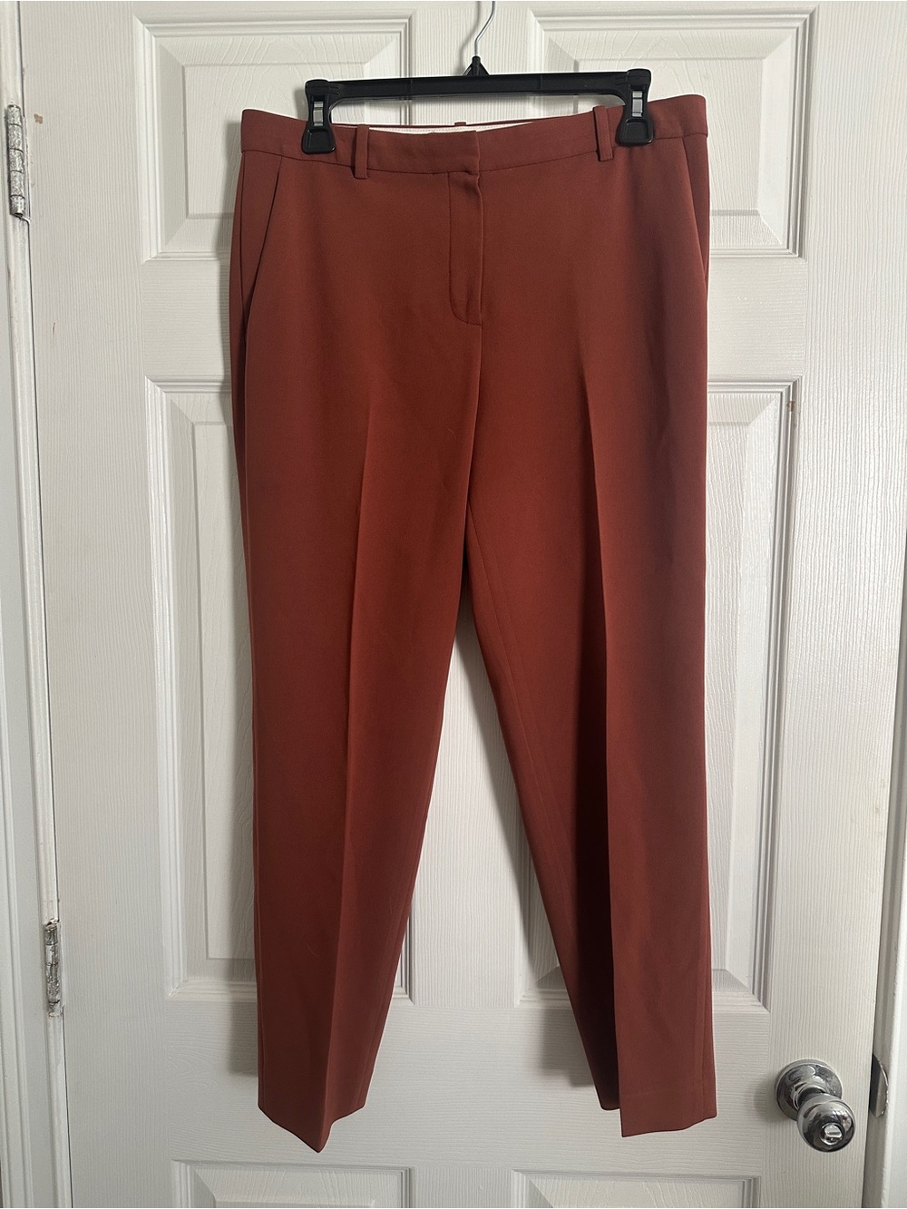 Theory Rust Straight-Leg Dress Pants